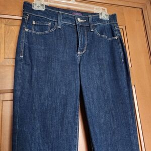 NYDJ Jeans, Straight Leg Slim, Full Length, Size 2, Dark Blue